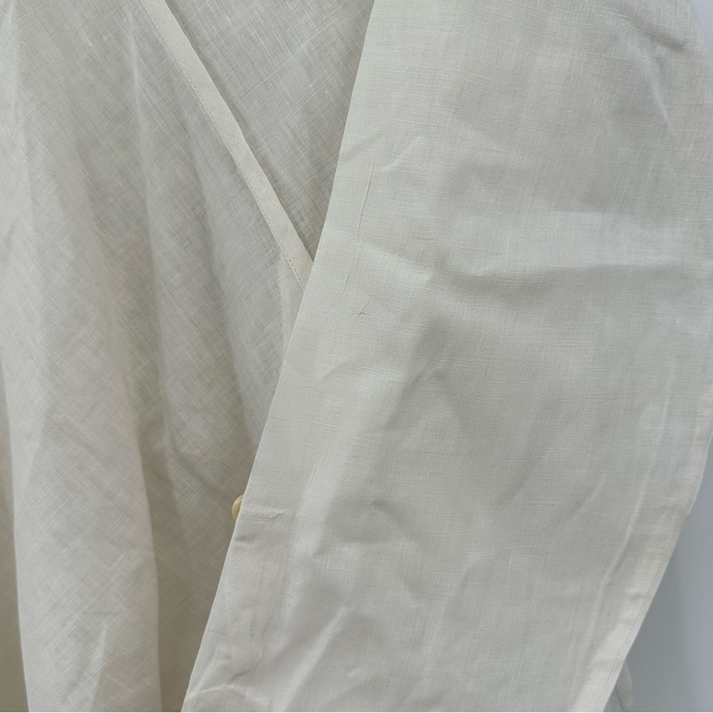 Flax Linen Lagenlook Oversized Boxy Top Size Large White Natural Style - Picture 6 of 6